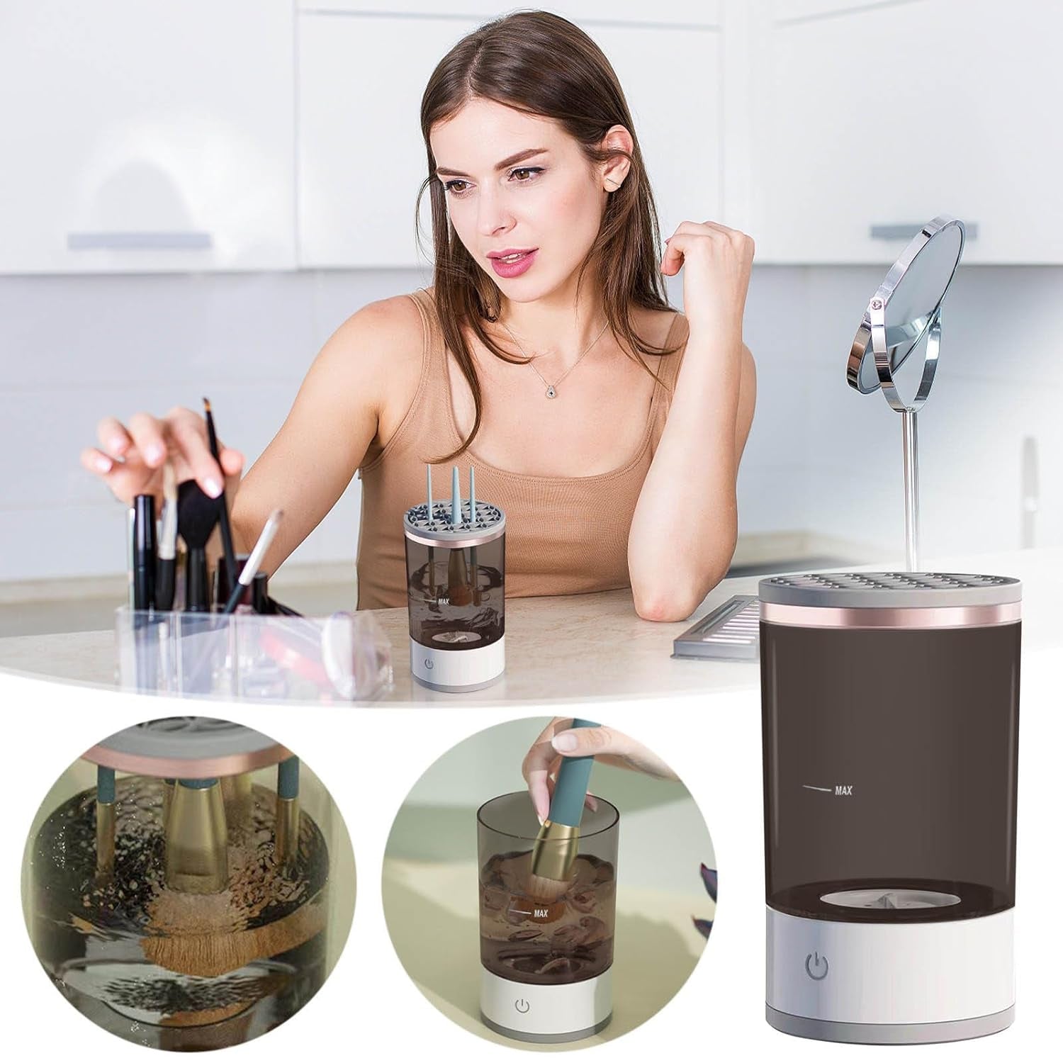 12987 Automatic Makeup Brush Cleaner Fast Electric Brush Cleaner Hand Free Machine Super Clean Brush Washer & Brushes Organizer Tool (1 Pc) 12987 Automatic Makeup Brush Cleaner Fast Electric Brush Cleaner Hand Free Machine Super Clean Brush Washer & Brushes Organizer Tool (1 Pc)